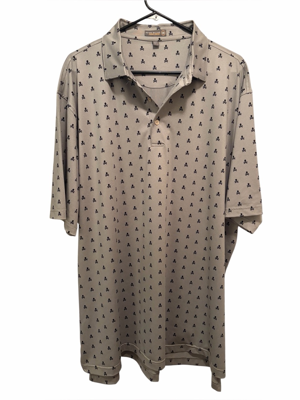 Peter Millar Men’s Polo with Micro Skull Print. Size XXL. Good condition